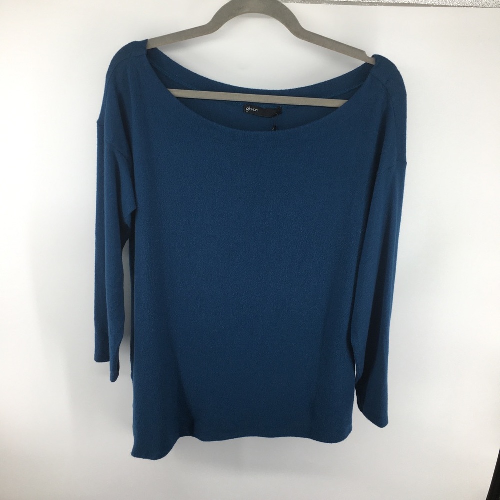 Gibson Asymmetric Teal Sweater NWT